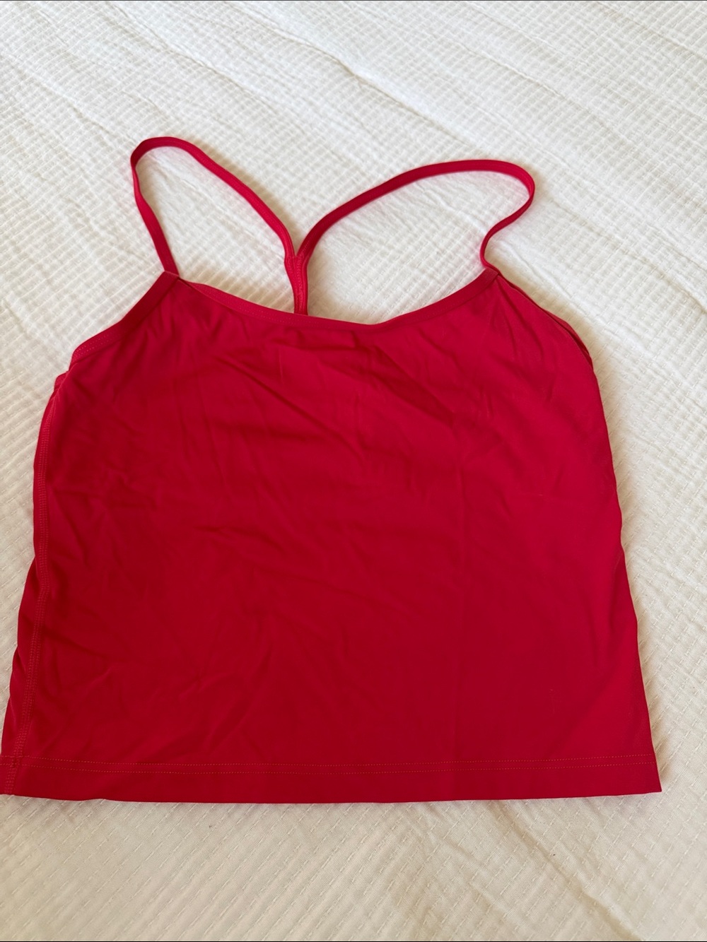 Casual Strappy Tank Top in Bright Red